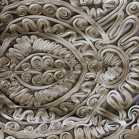 JS Collections Soutache Midi Cocktail Dress, Mink - Picture 3 of 5